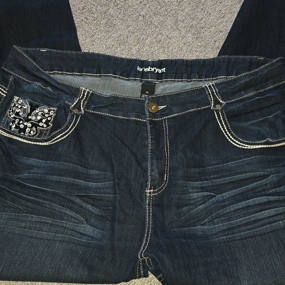 Lane Bryant Dark Blue Jeans with Embellished Pocket